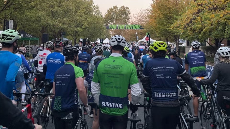 Bryan Weselman stands with fellow BellRinger riders. Photo by Nina Shelton. Courtesy of Bryan Weselman.